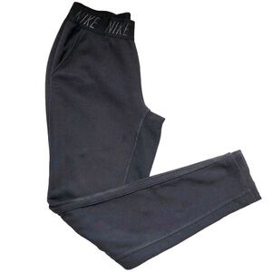 Nike Dri-FIT Relaxed Straight Leg Sweatpants Wide Logo Waistband Black XS Good